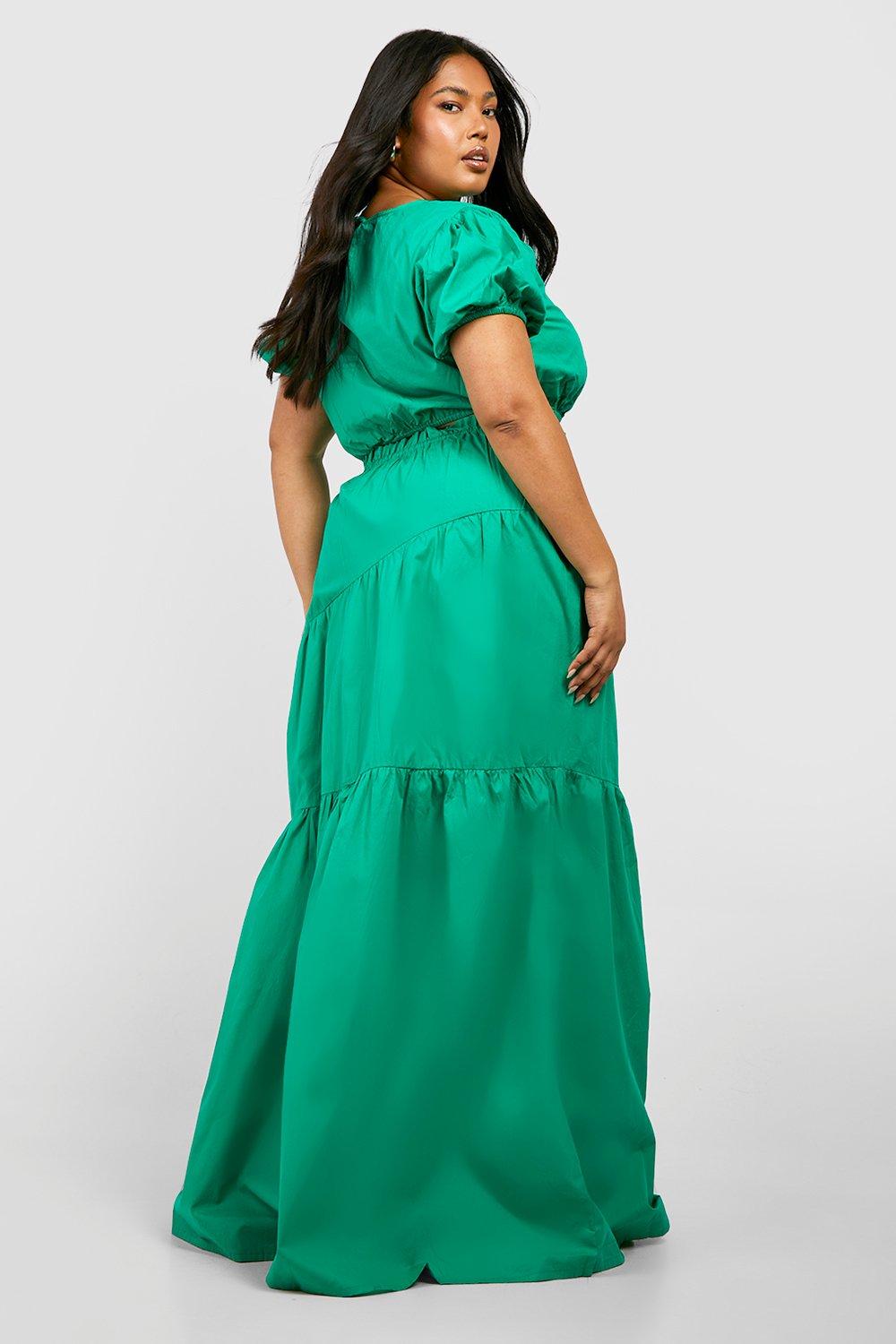 Green maxi hotsell skirt plus size