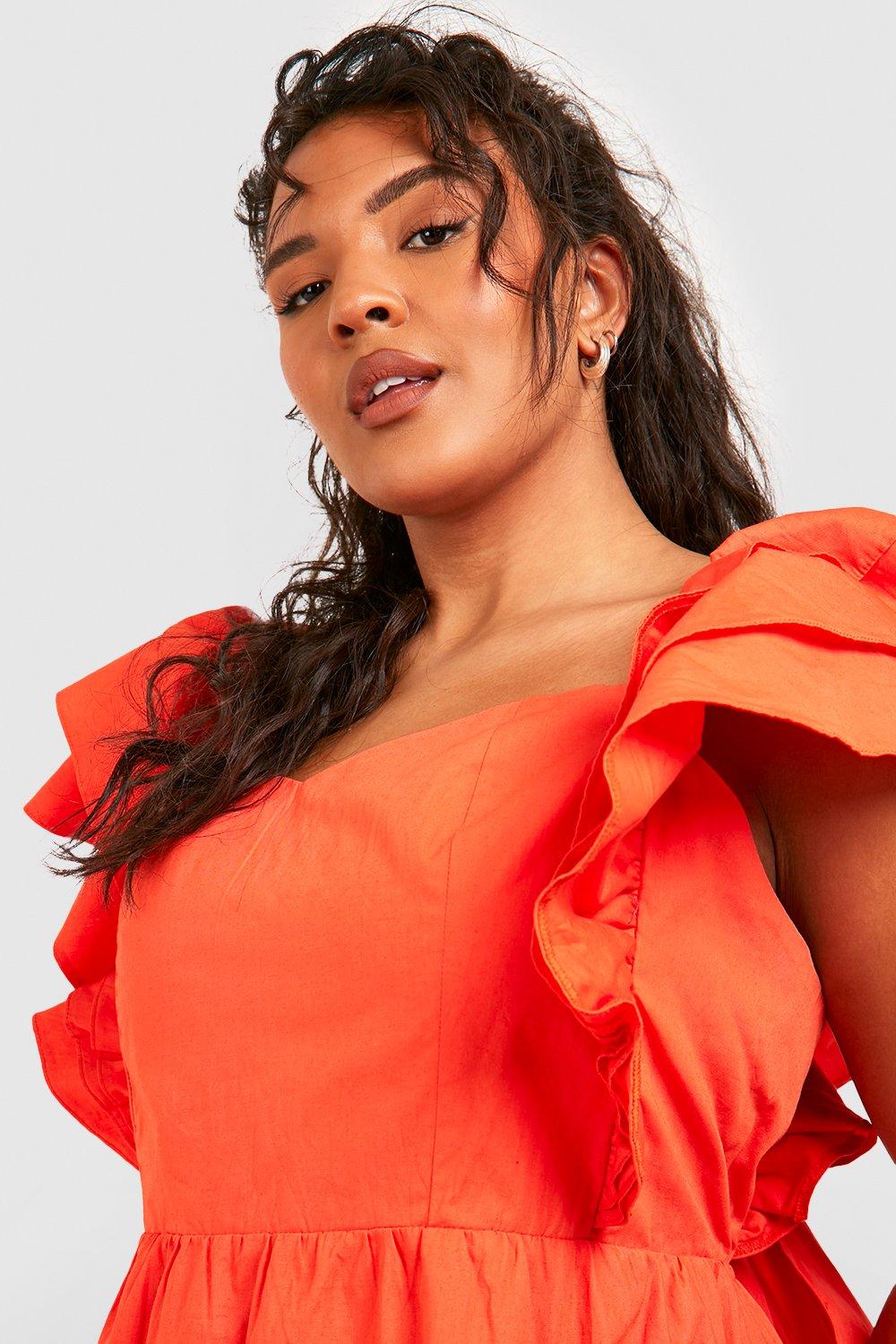 Boohoo orange clearance dress