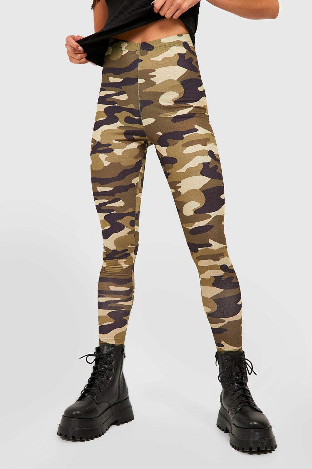 Petite Camo Print Jersey Leggings