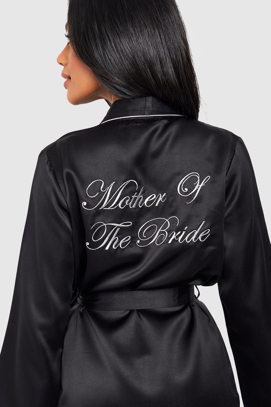 Vestaglia in raso con scritta Mother Of The Bride, Black negro