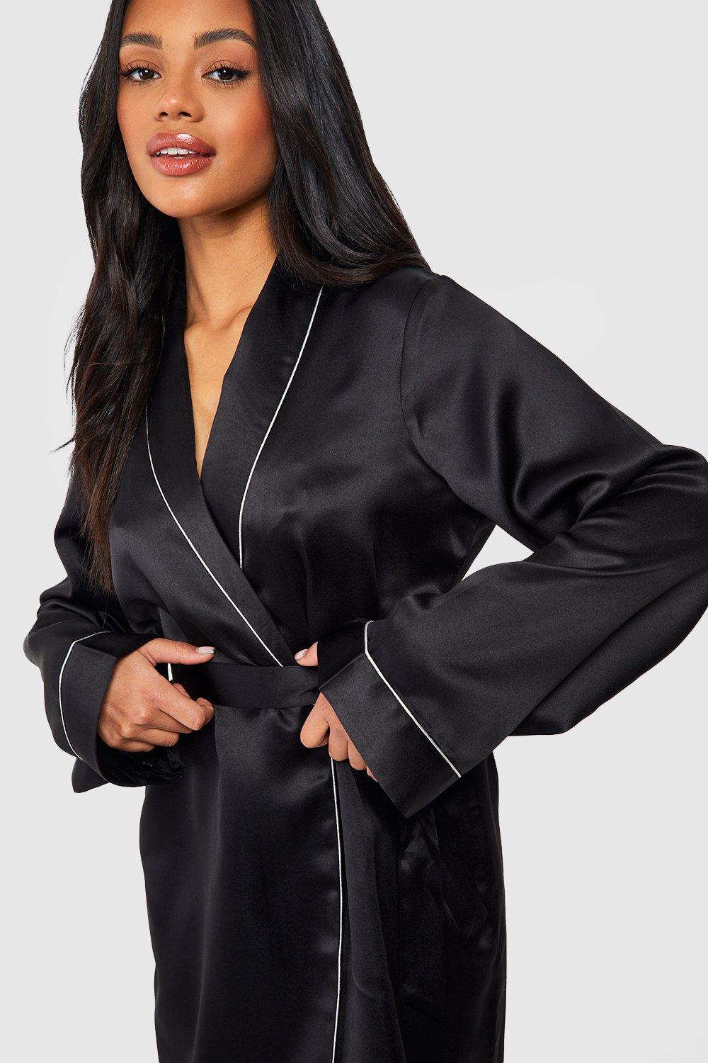 Black Satin Robe