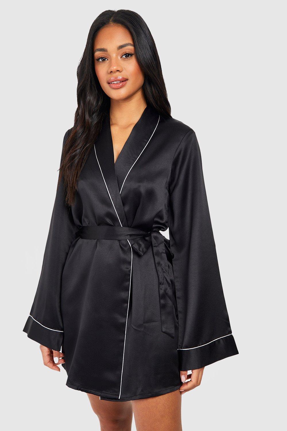 Boohoo robe online noir