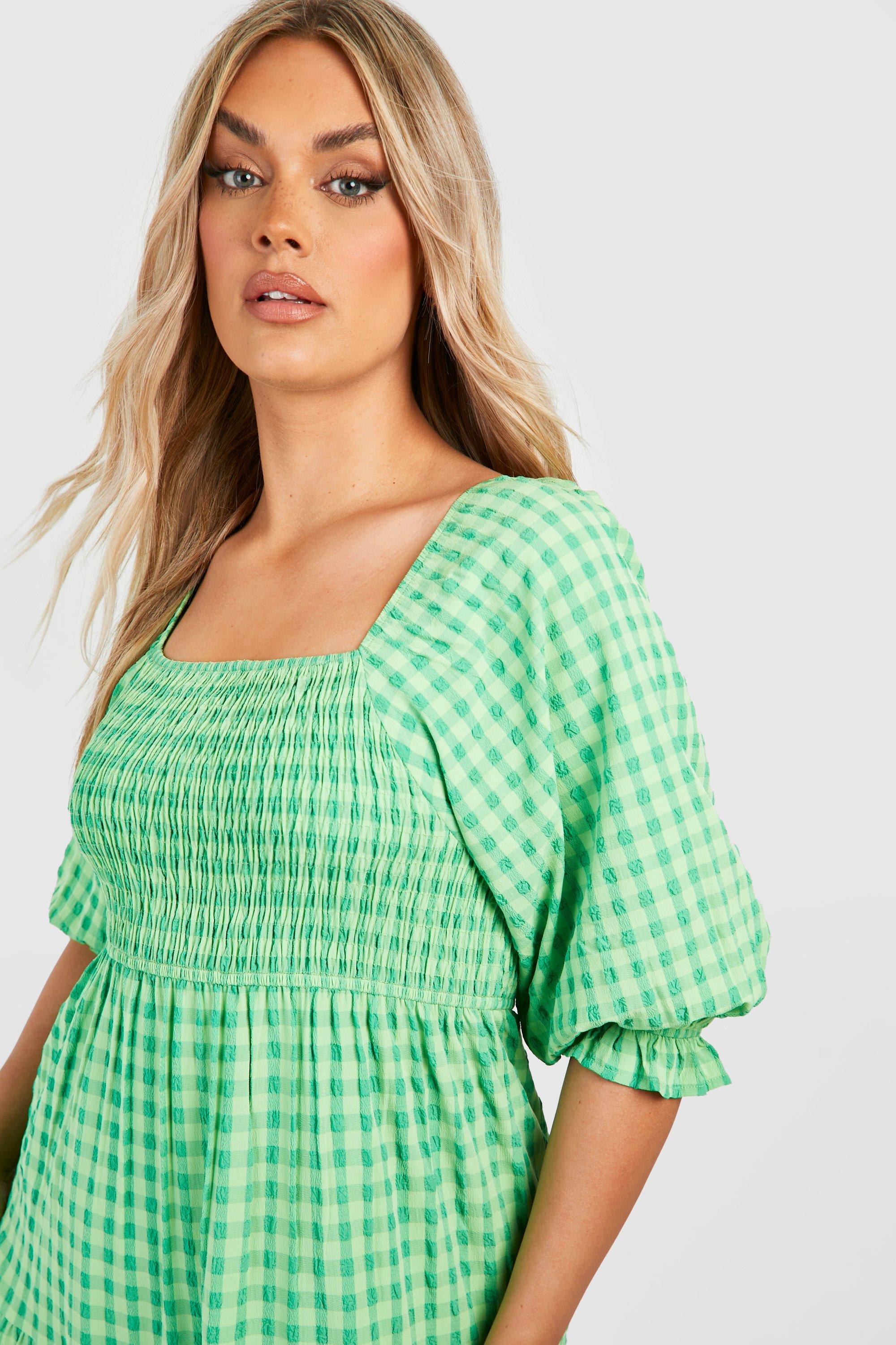 Plus 2024 gingham dress