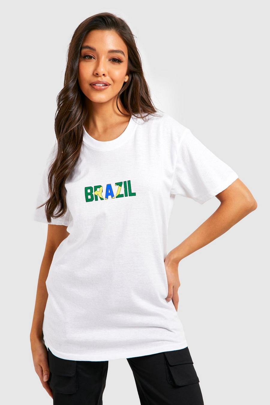 White blanc Oversized WK Brazilië T-Shirt image number 1