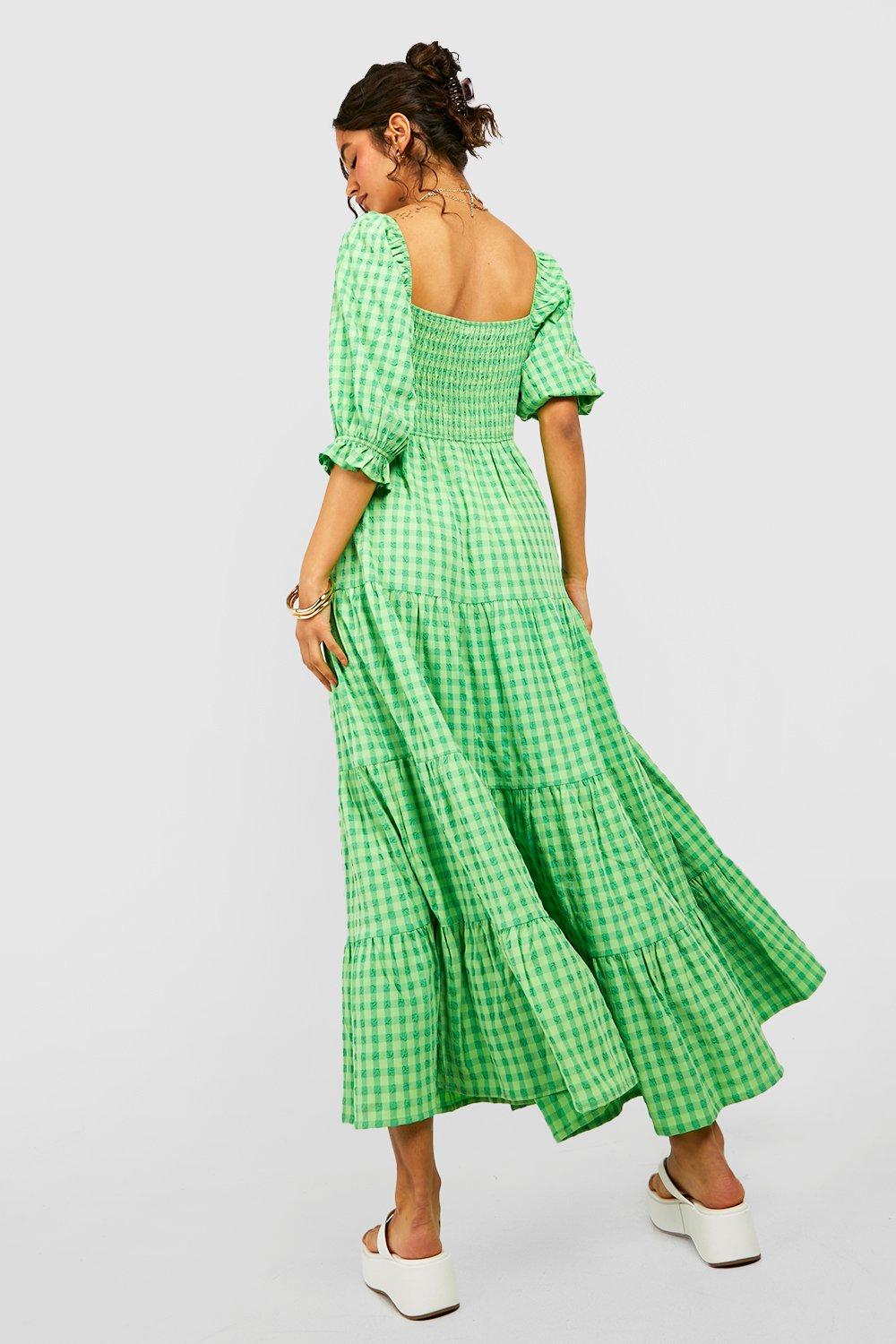 Lime green shop gingham dress