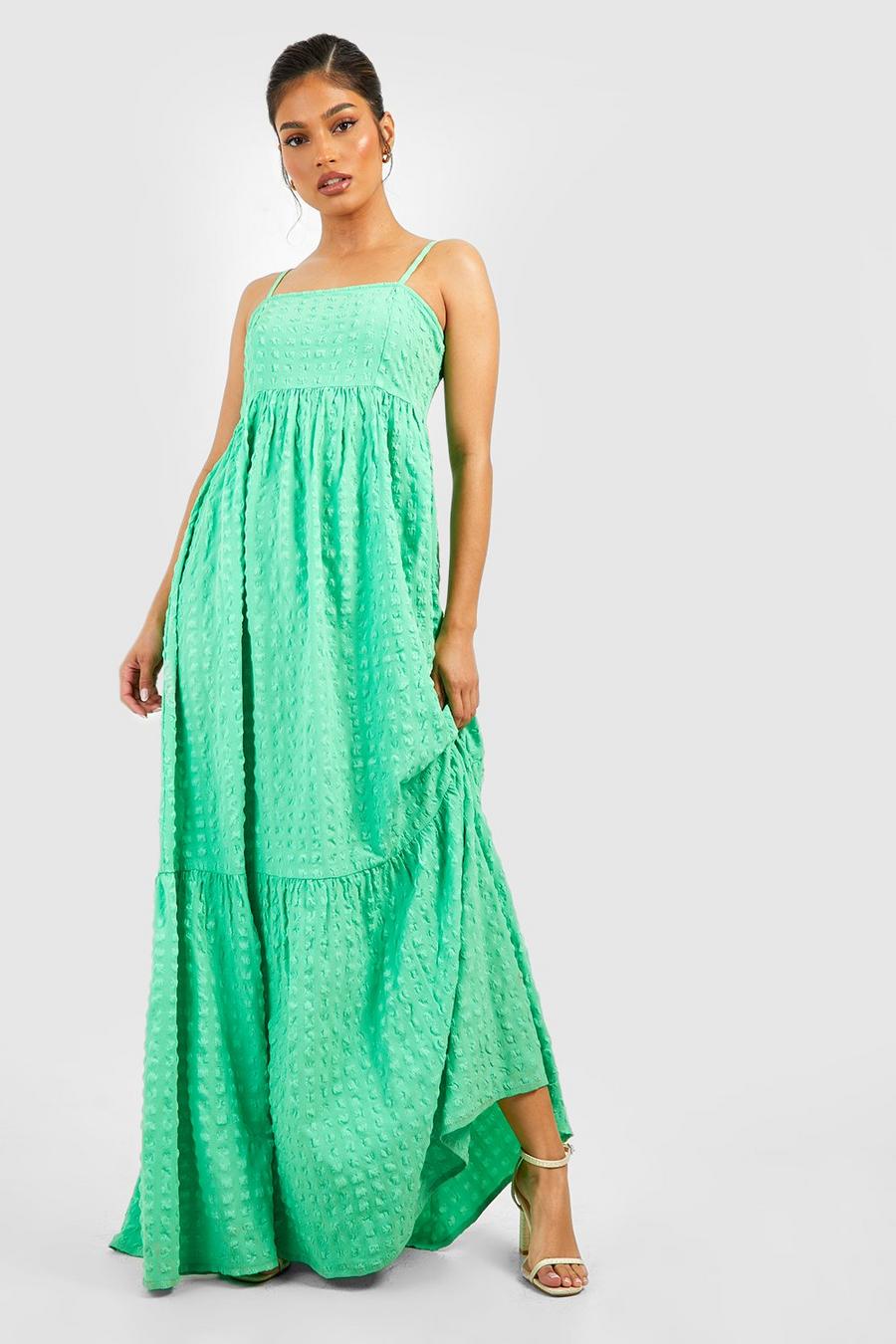 Pale green Textured Maxi Dress  image number 1