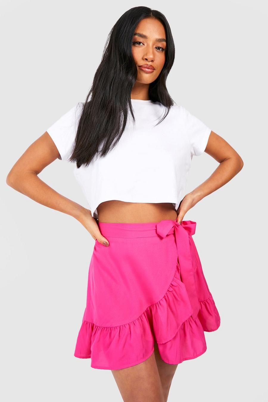 Hot pink Petite Ruffle Mini Skirt image number 1