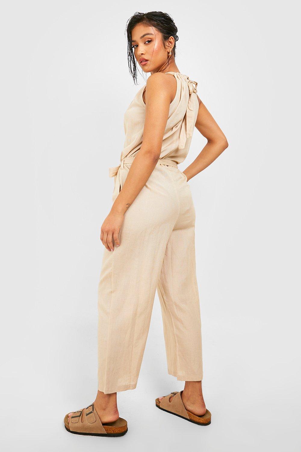 Linen halter jumpsuit online