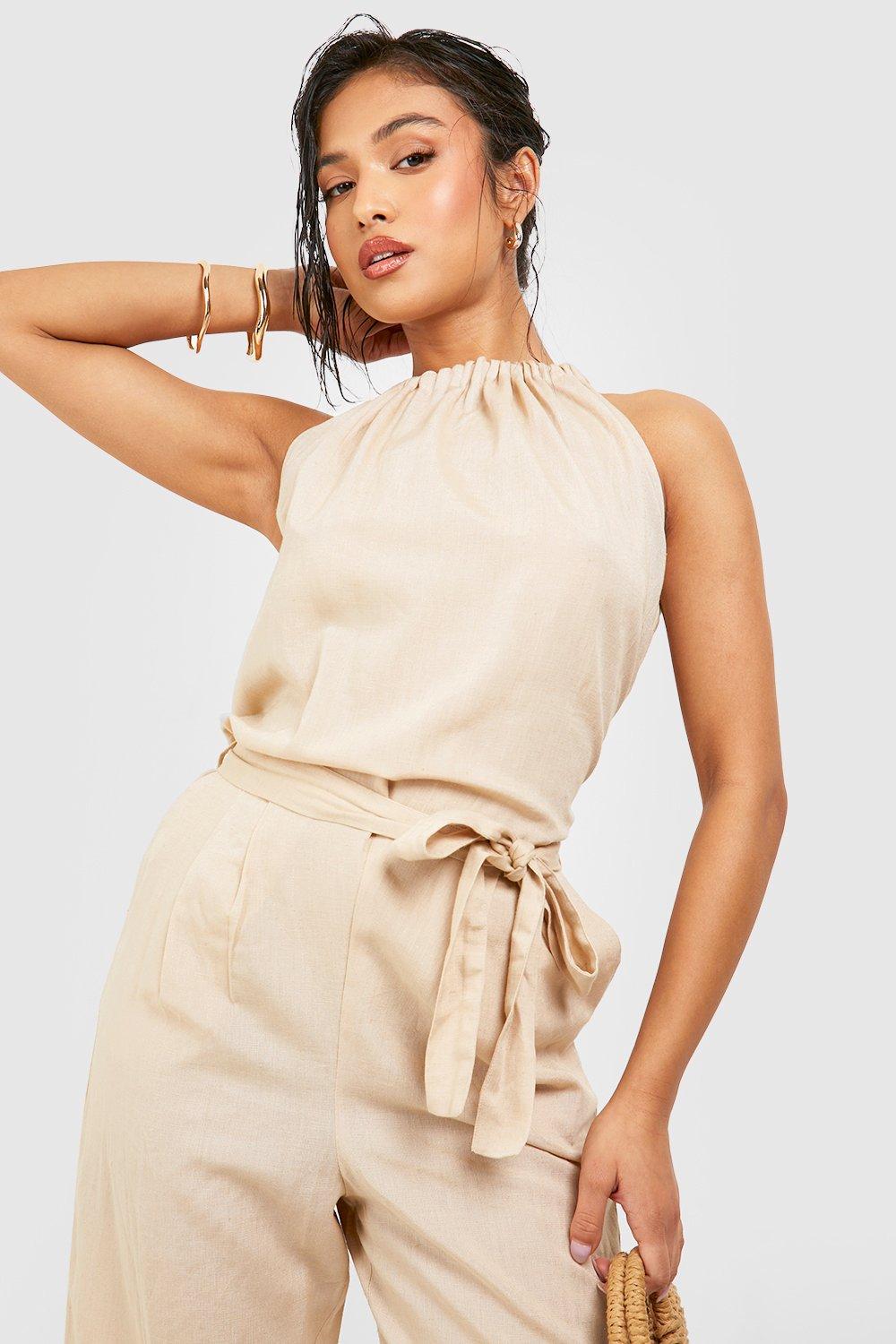 Petite Belted Culotte Jumpsuit