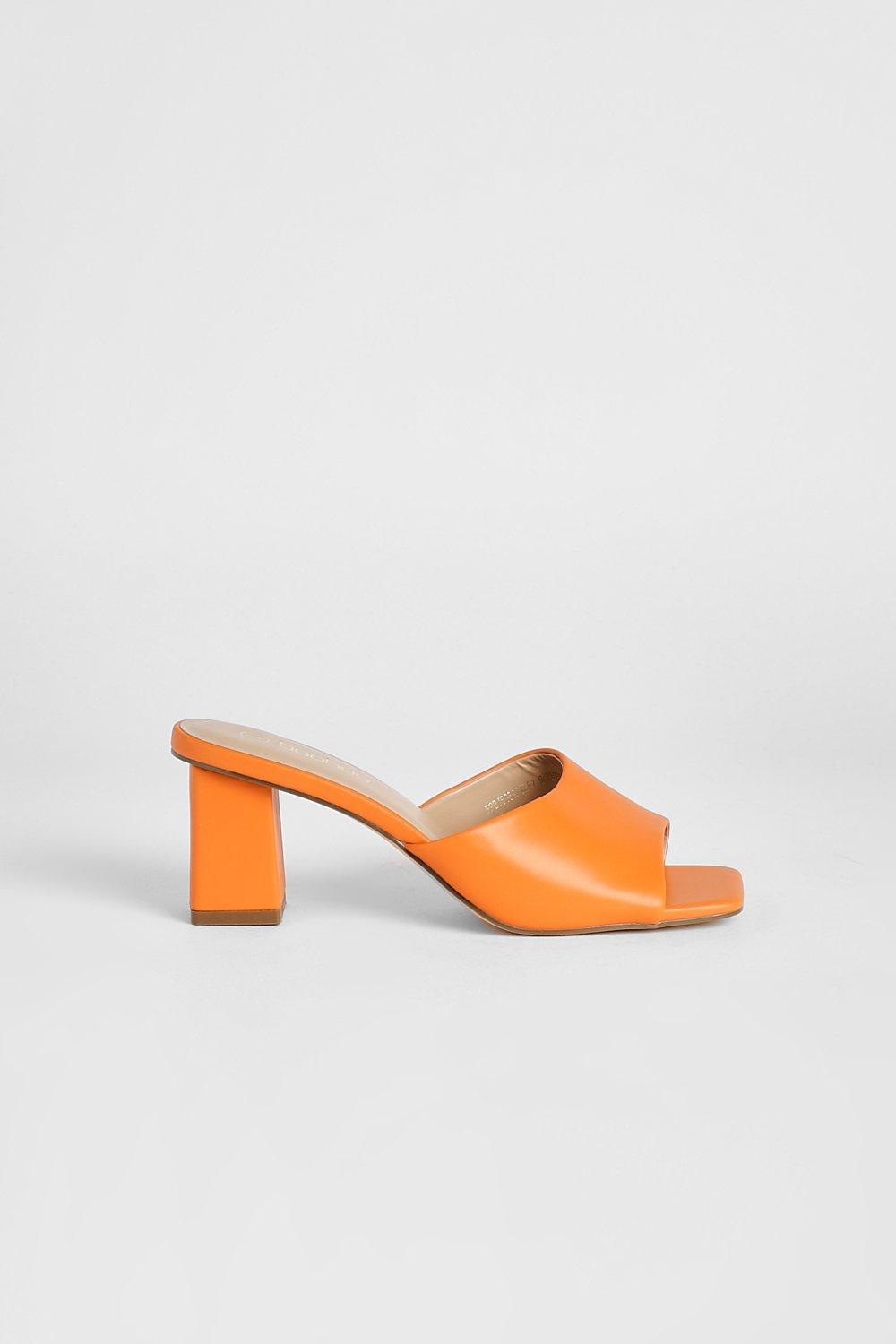 Square Toe Low Block Heel Mule