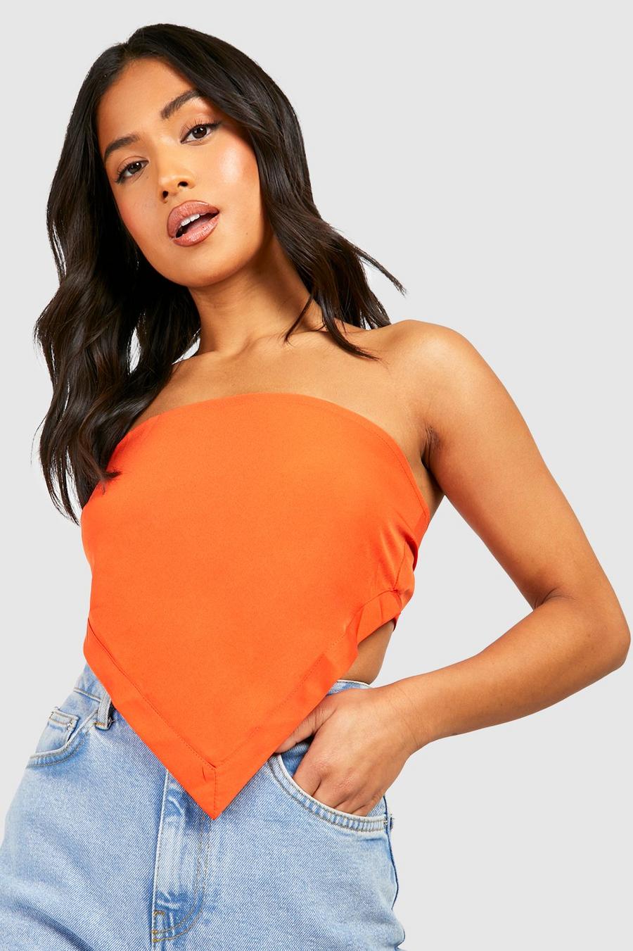 Orange Petite Multiwear Scarf Top