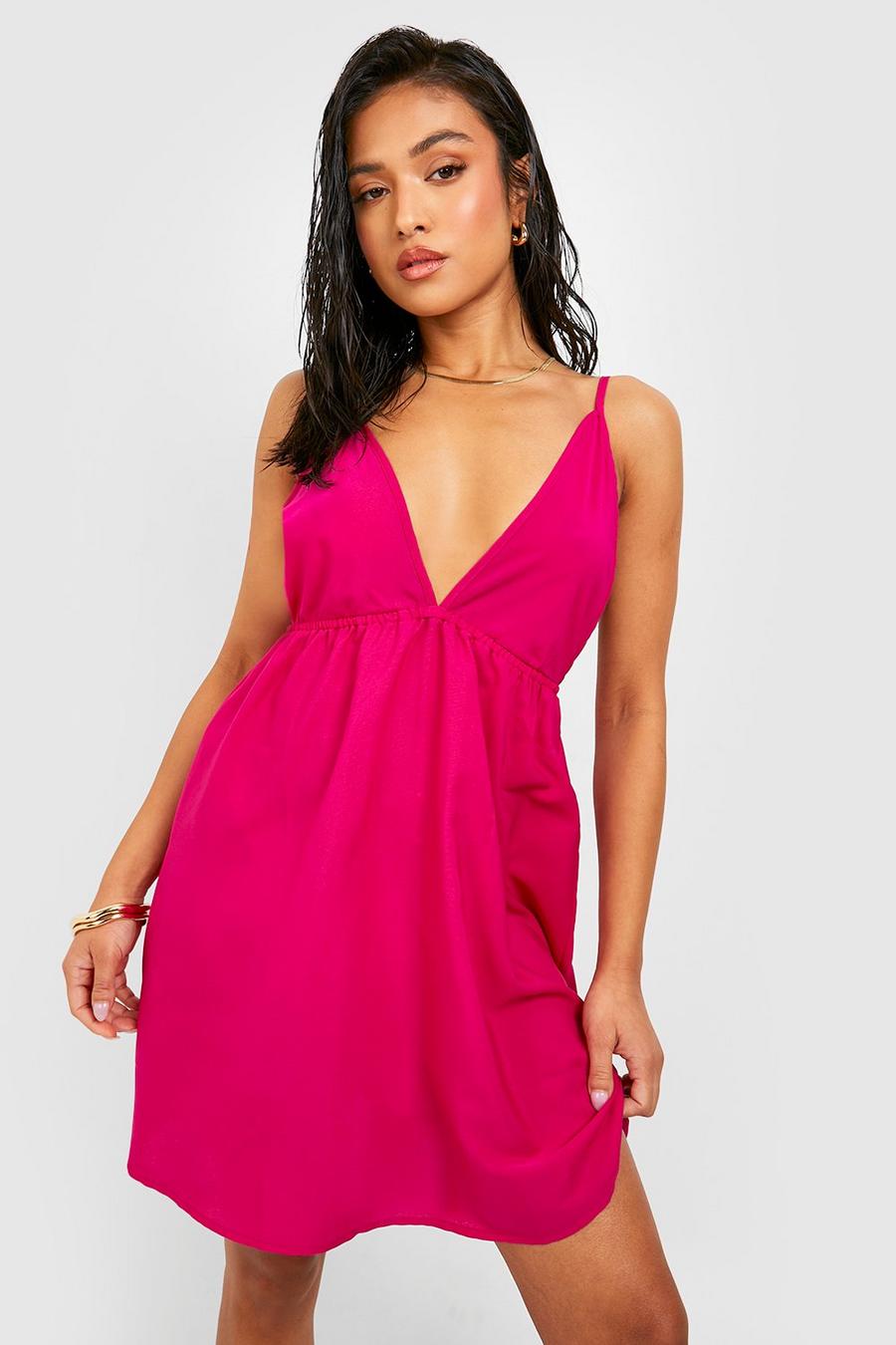 Hot pink Petite Strappy Sundress