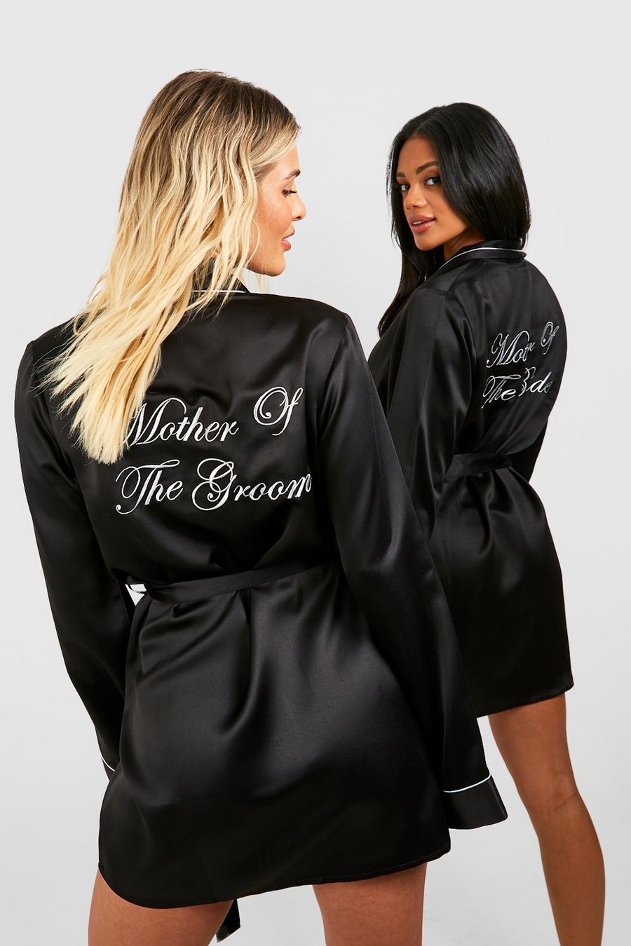 Black Mother Of The Groom Satin Robe