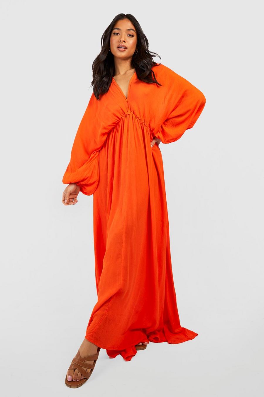 Vestido kimono estilo cuerda con atadura en la espalda, Orange image number 1