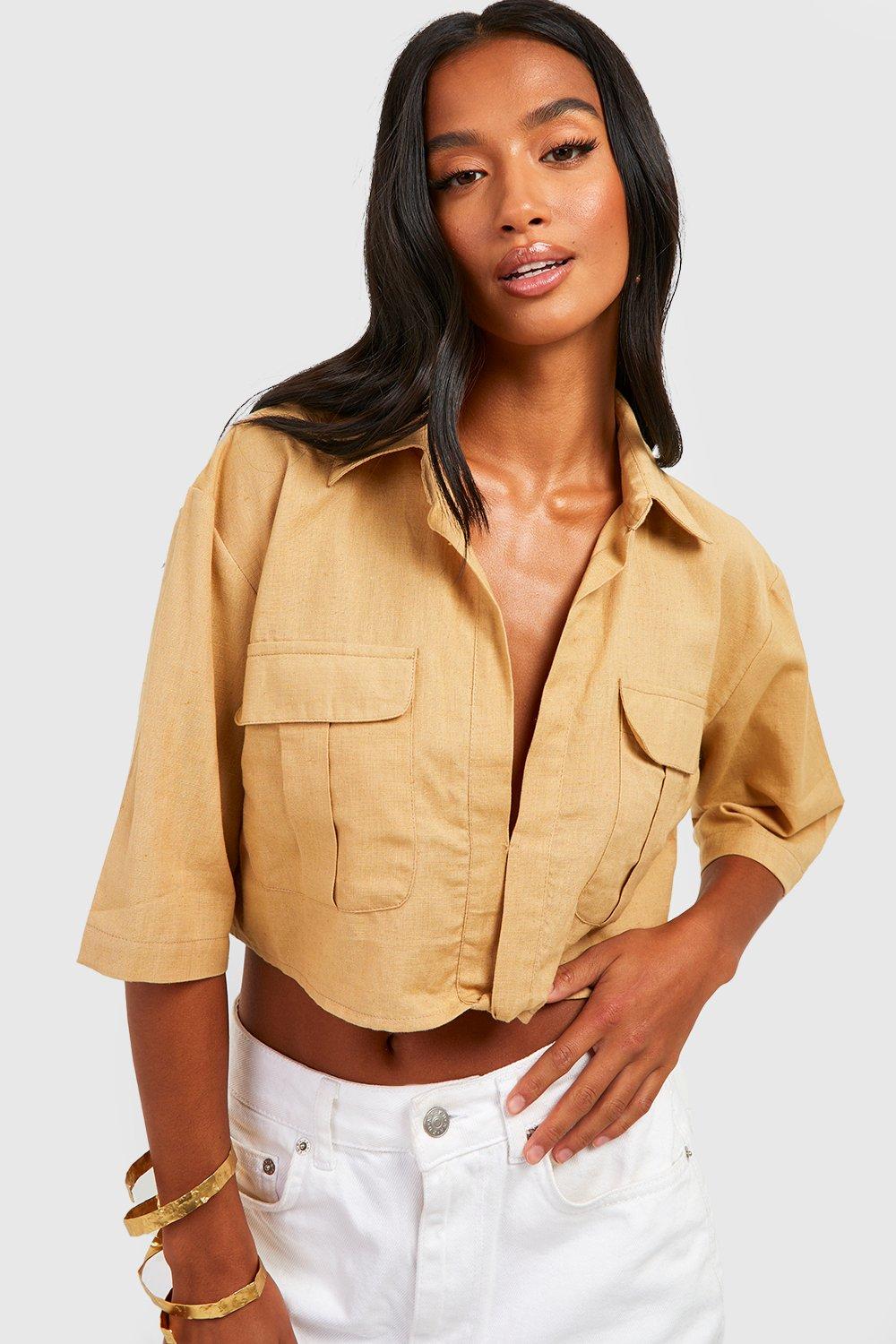 Petite linen clearance shirt