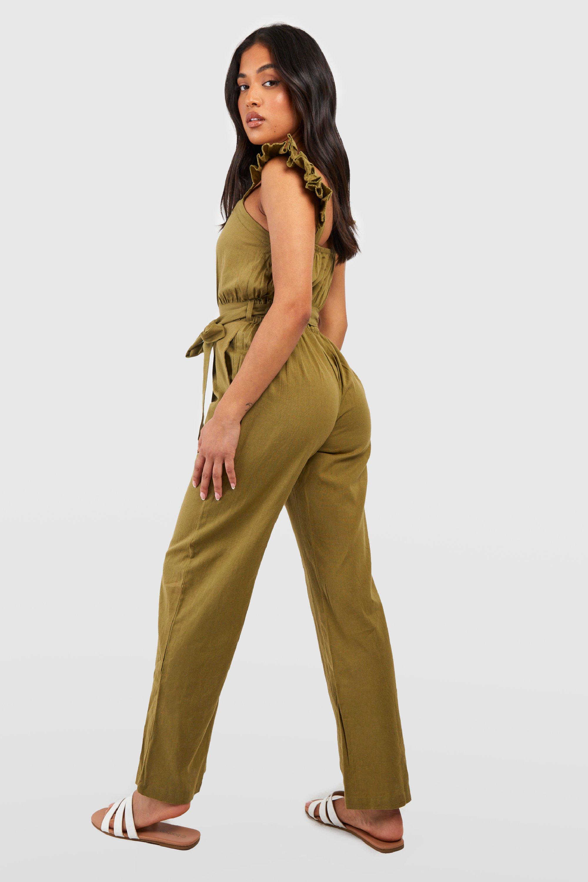 Boohoo cheap khaki jumpsuit