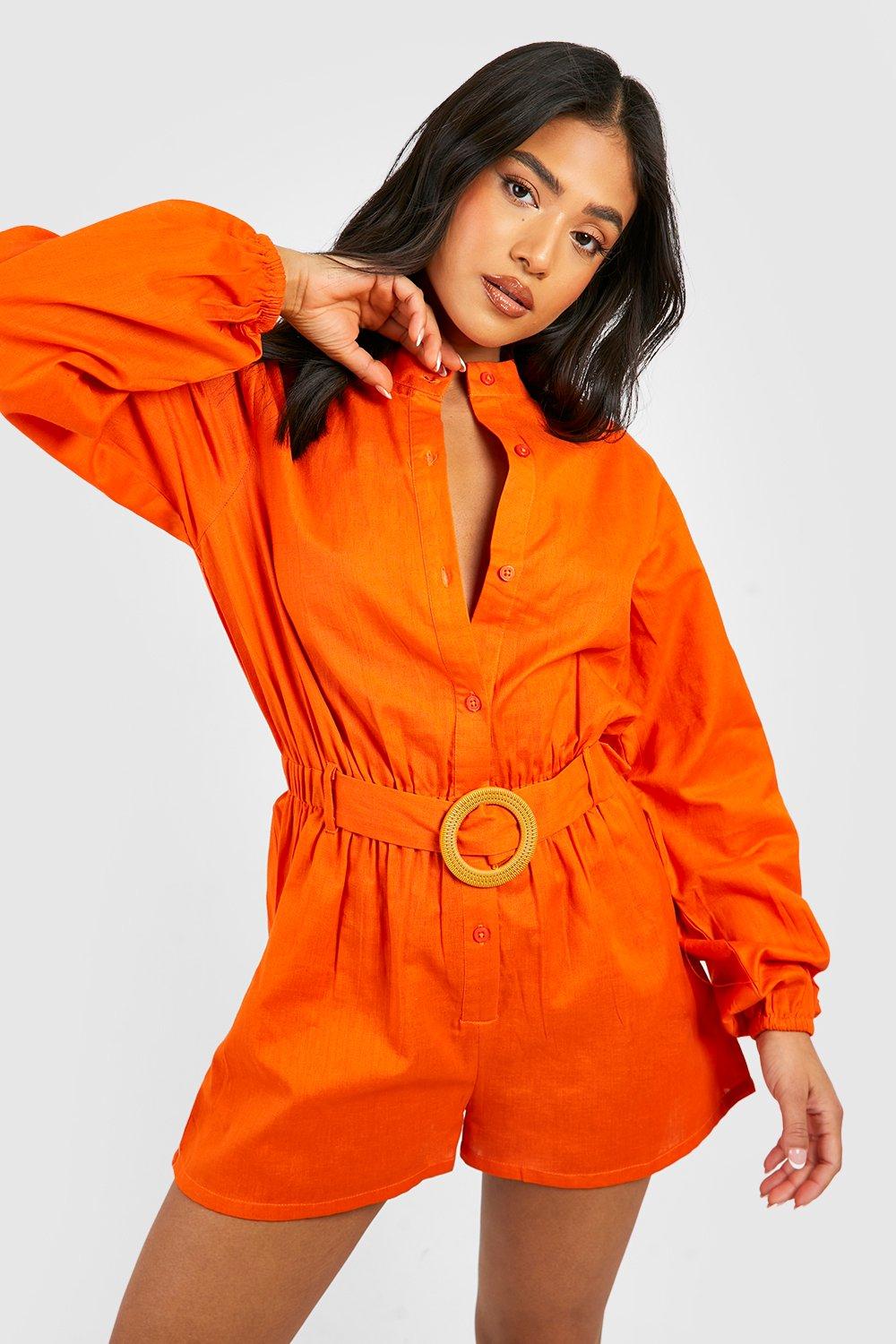 Orange store utility playsuit