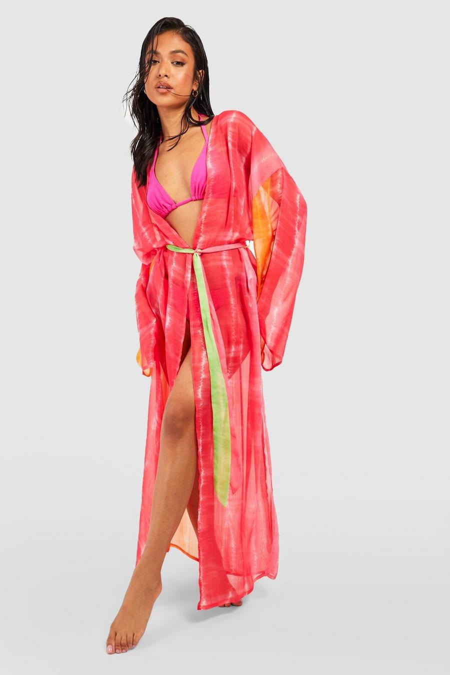 Multi mehrfarbig Petite Tie Dye Beach Kimono