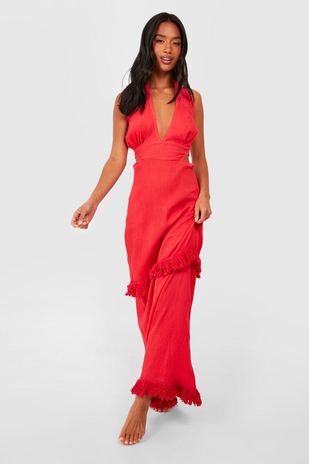 Red maxi beach store dress