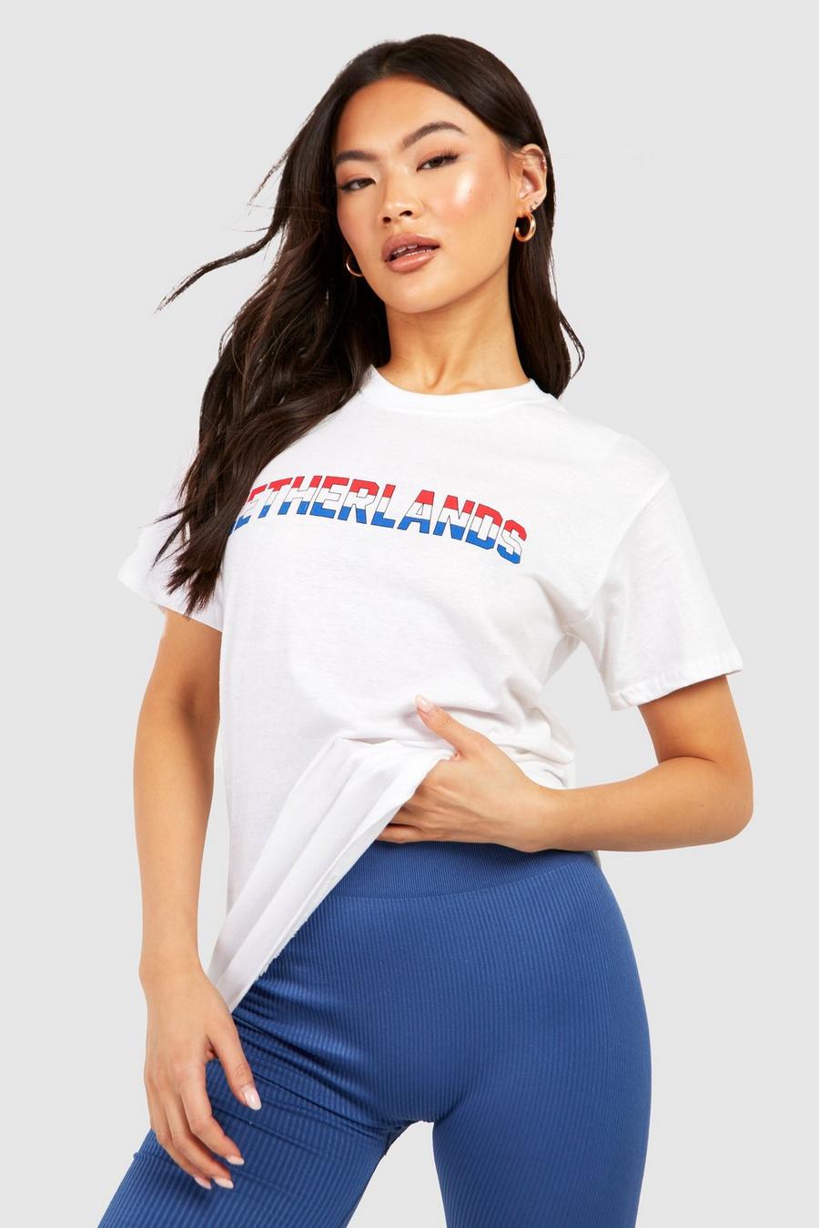 T-shirt oversize à imprimé Netherlands, White weiß