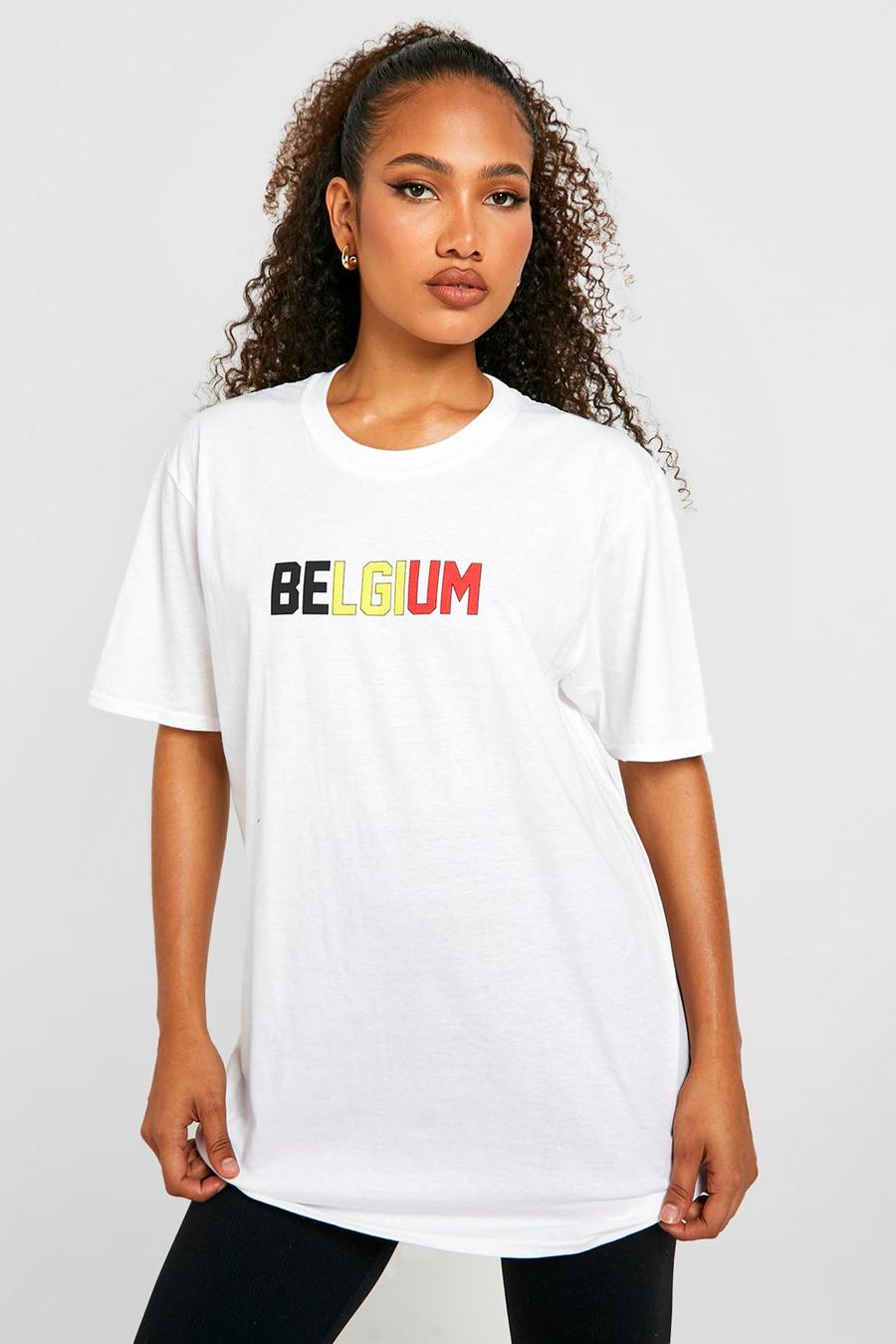 White Oversized België WK T-Shirt image number 1