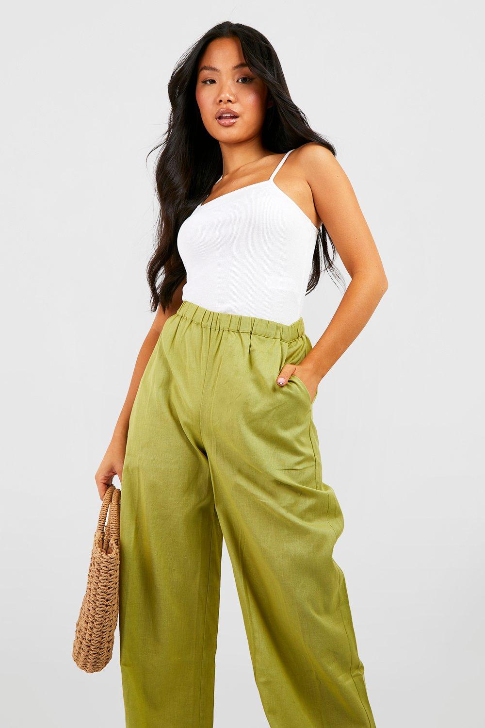 Petite Wide Leg Linen Pant