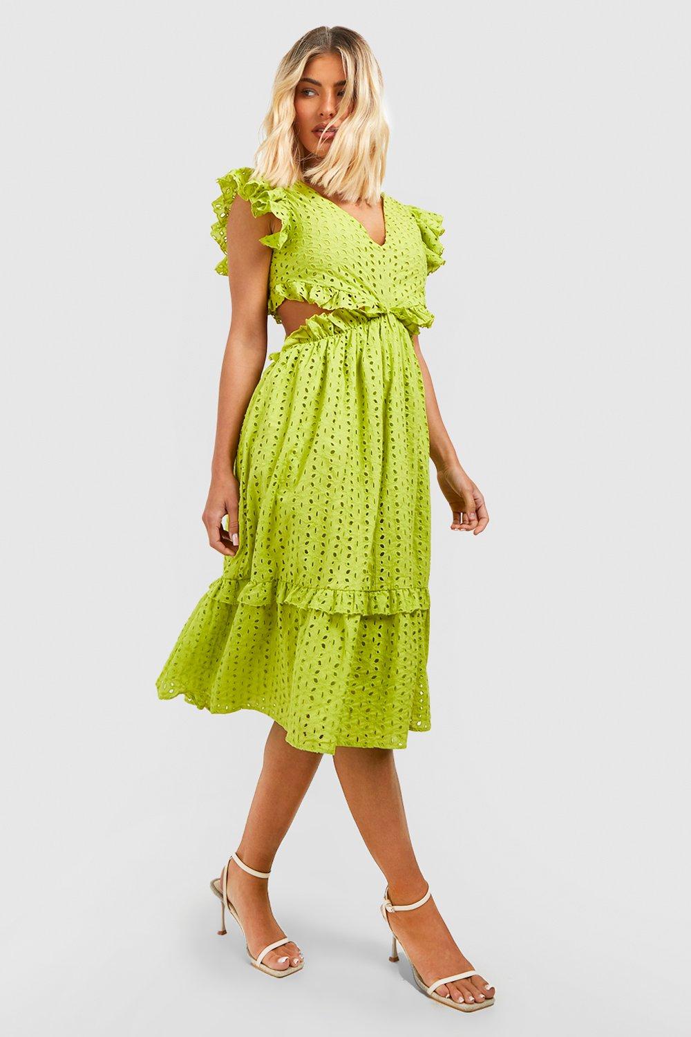 Lime green midi store dress