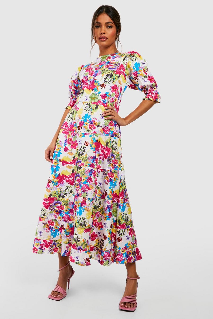 Women's Floral Short Sleeve Midaxi Dress | Boohoo UK