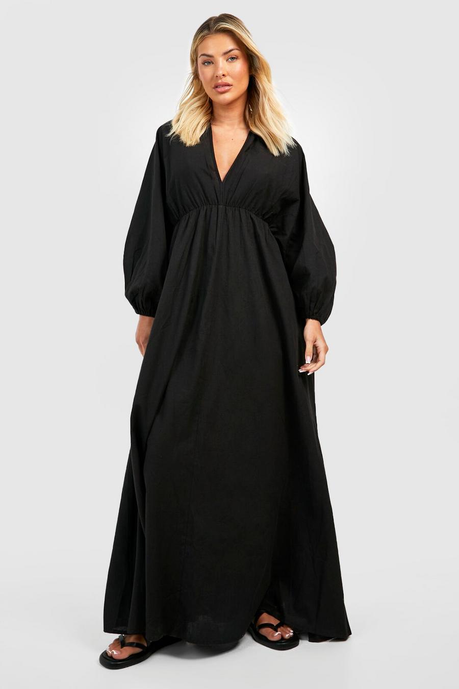 Women's Linen Batwing Maxi Dress | Boohoo UK