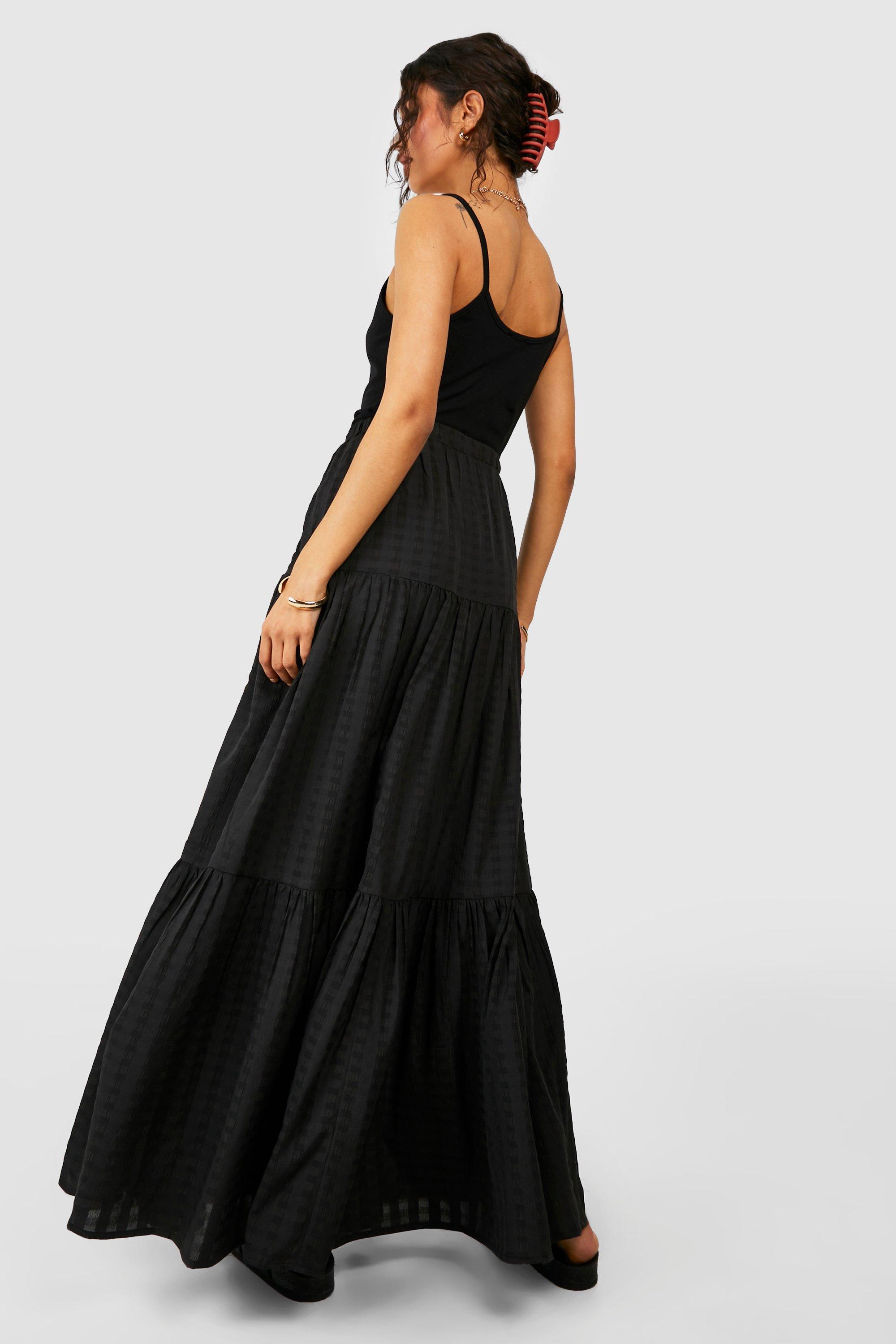 Black maxi skirt boohoo sale