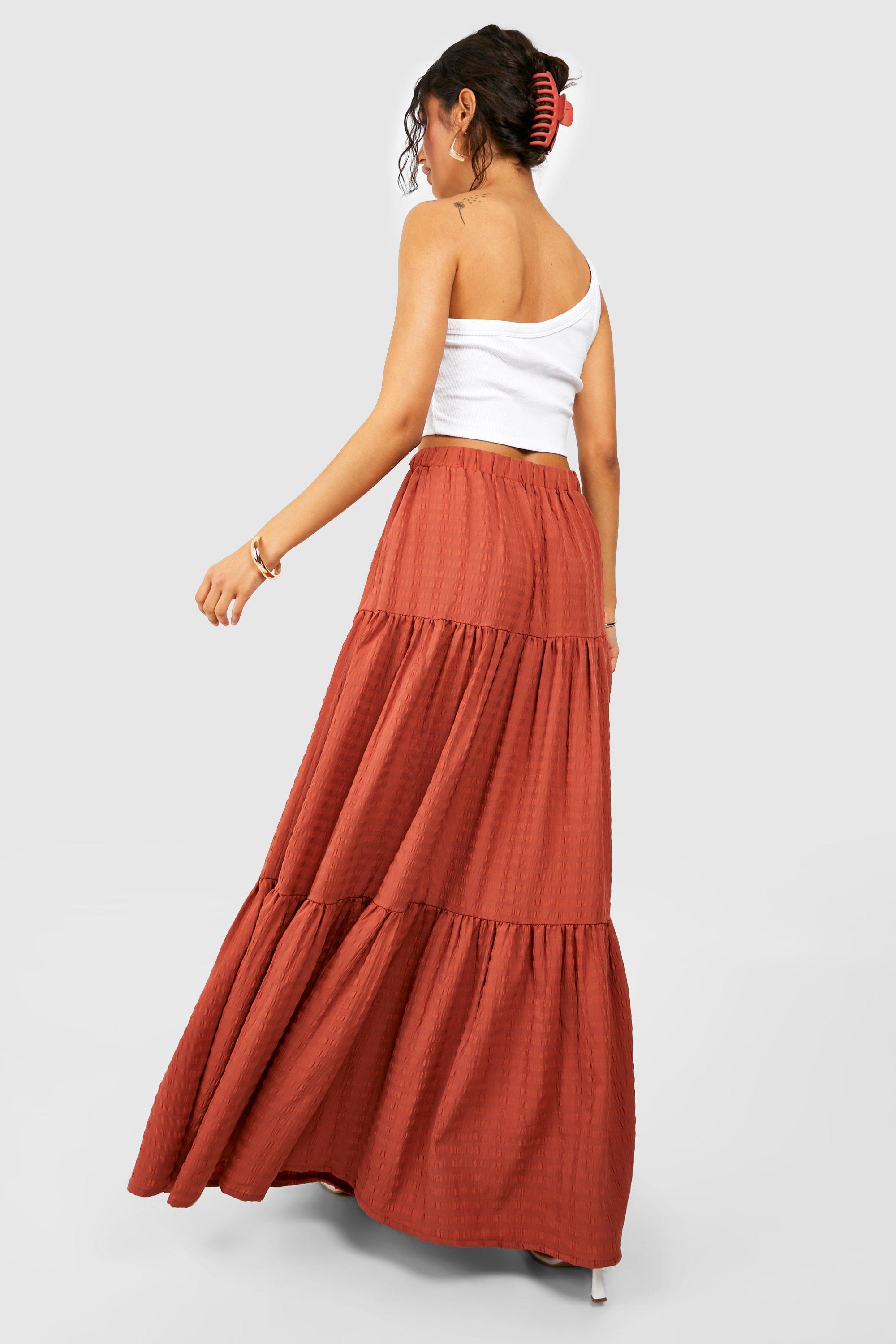 Seersucker maxi sale skirt