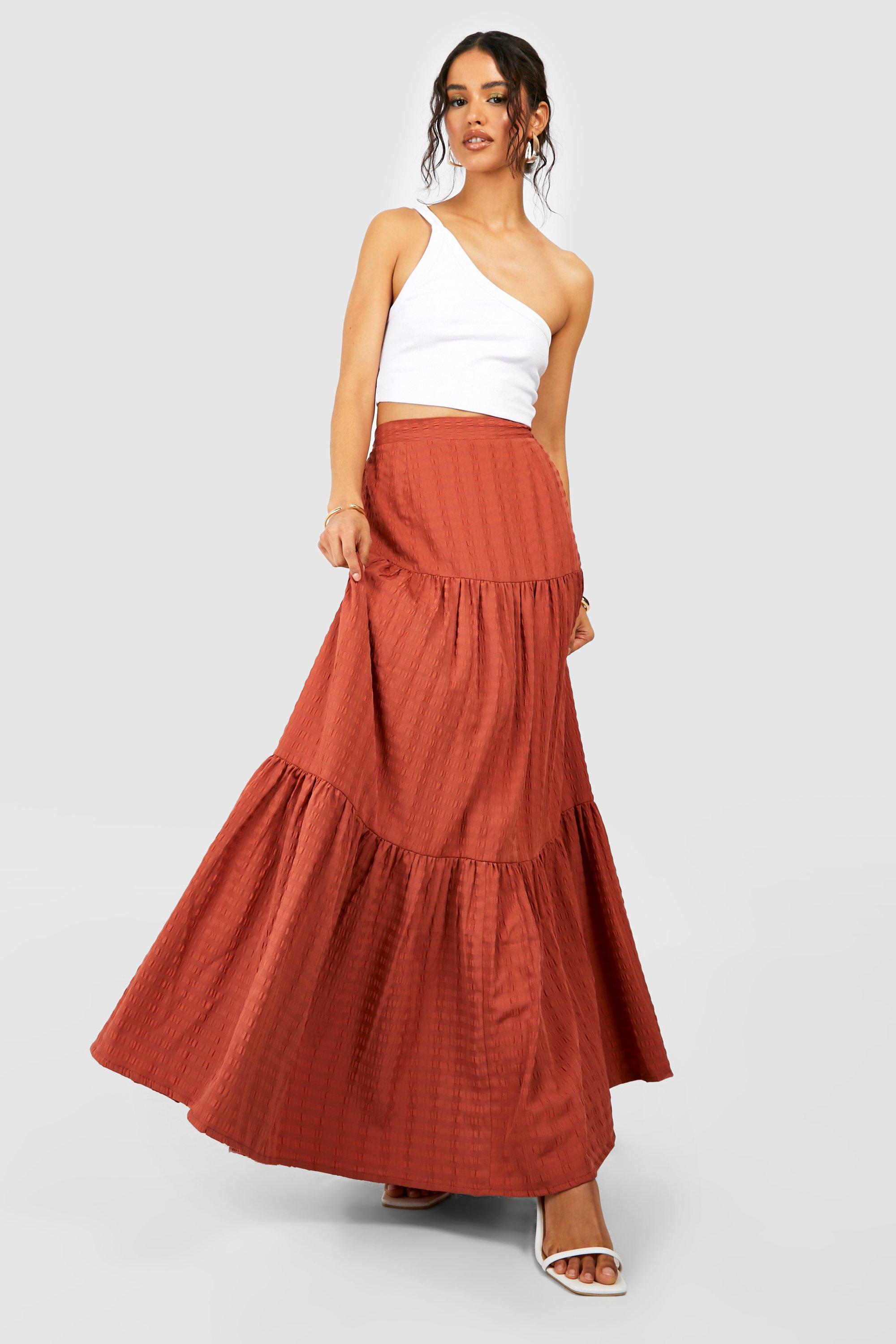 Seersucker maxi sale skirt