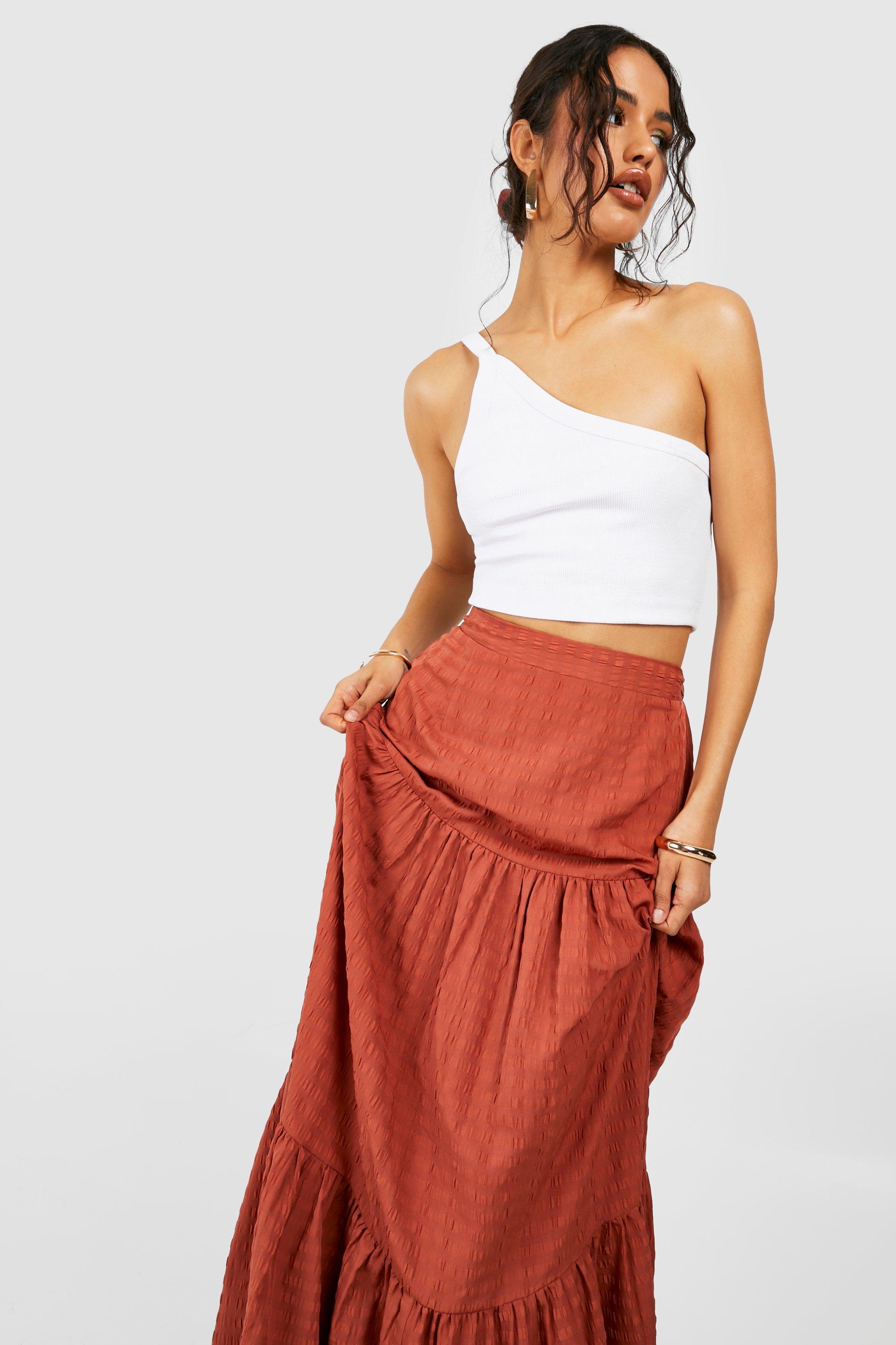 Seersucker maxi sale skirt