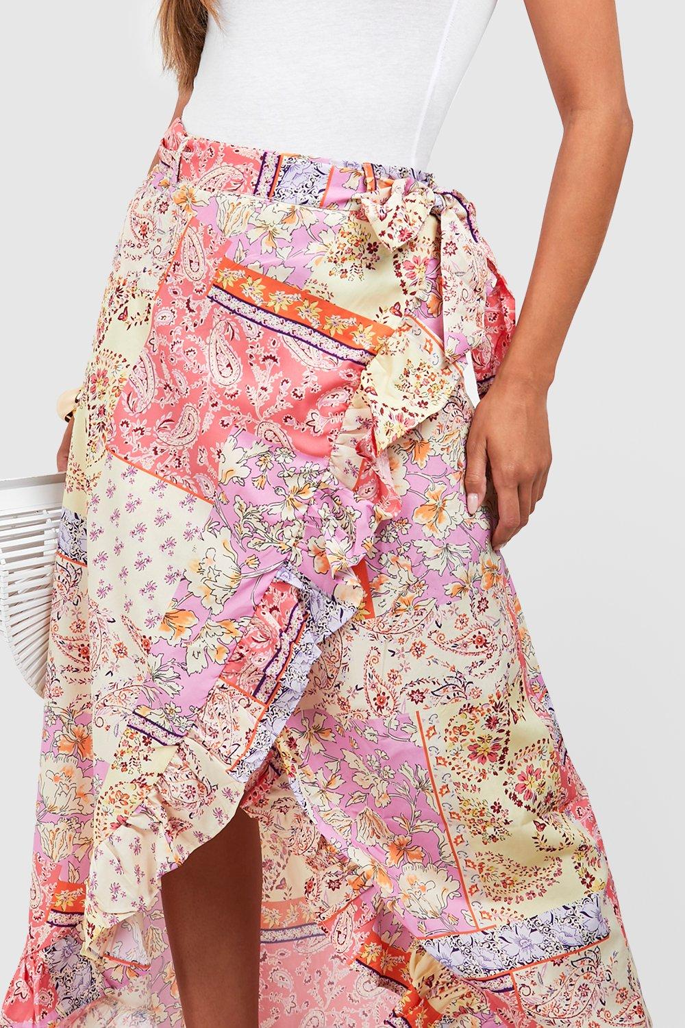 Paisley print hot sale maxi skirt