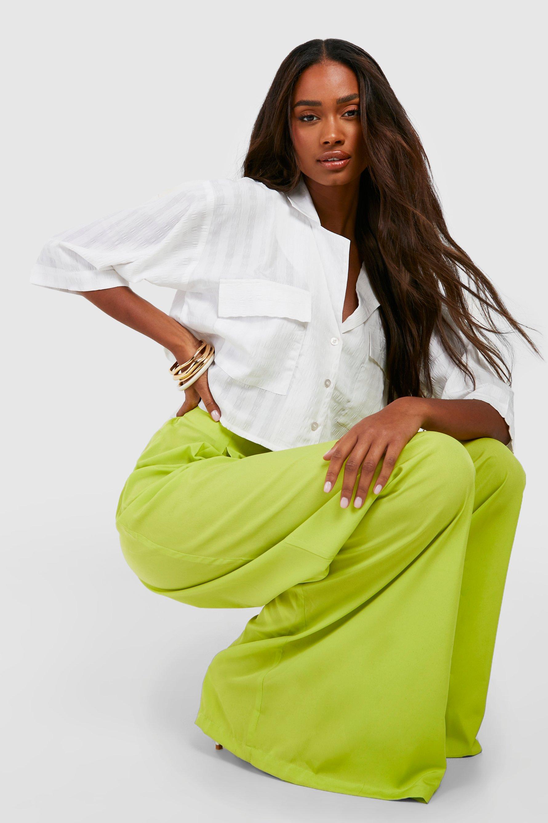 Zara green cheap palazzo pants