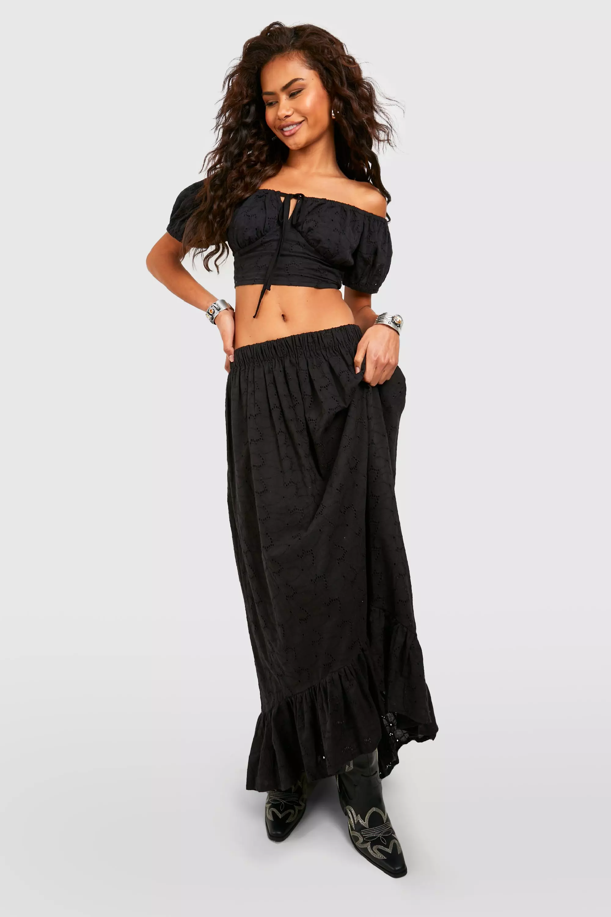 Dip hem shop maxi skirt