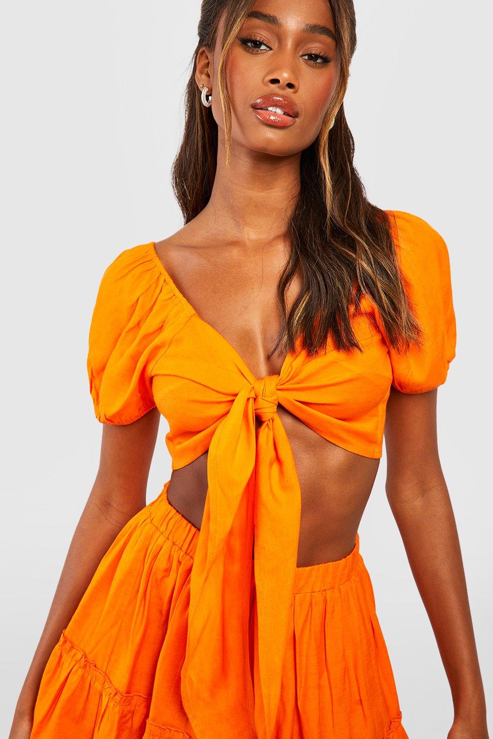 Jupe orange femme sale