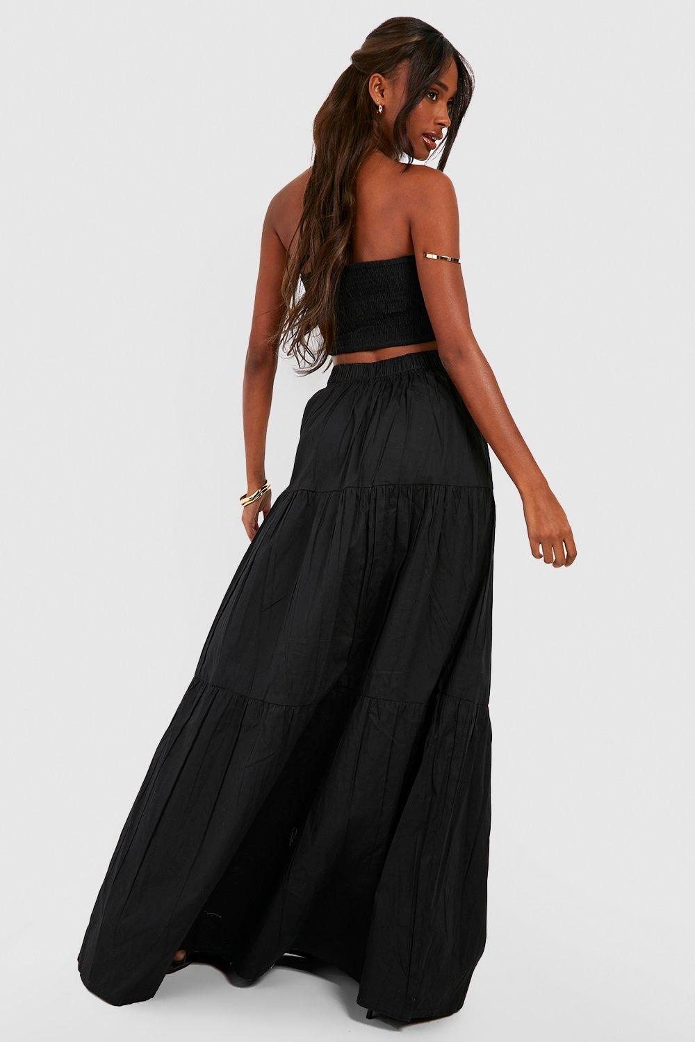 Poplin Twist Front Sweetheart Bralette & Maxi Skirt