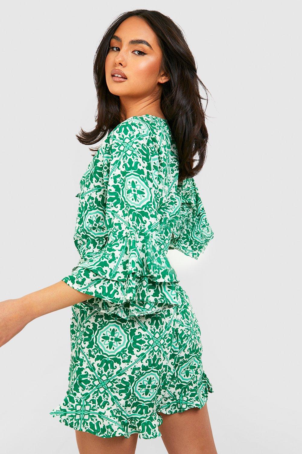 Boohoo cheap green playsuit