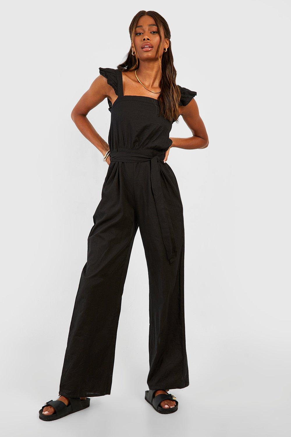 Boohoo ruffle hot sale jumpsuit