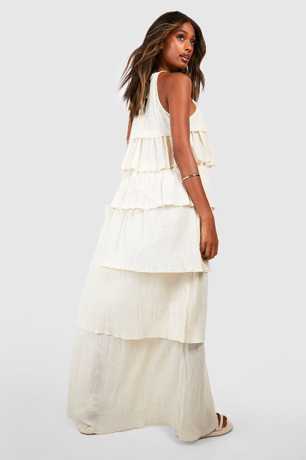 White cheesecloth sale maxi dress