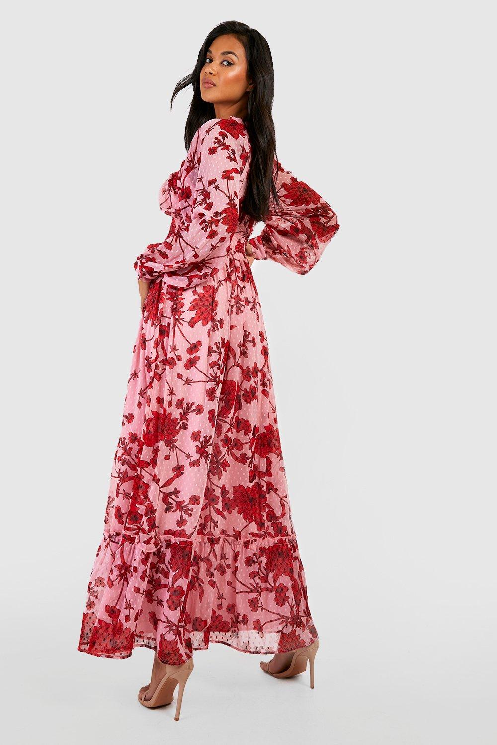 Floral chiffon store maxi dress