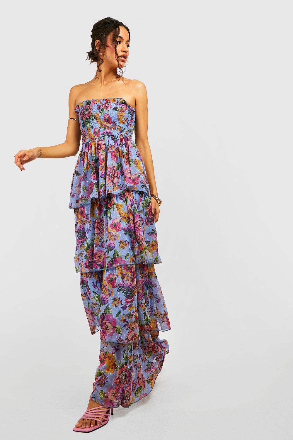 Boohoo bandeau hotsell maxi dress