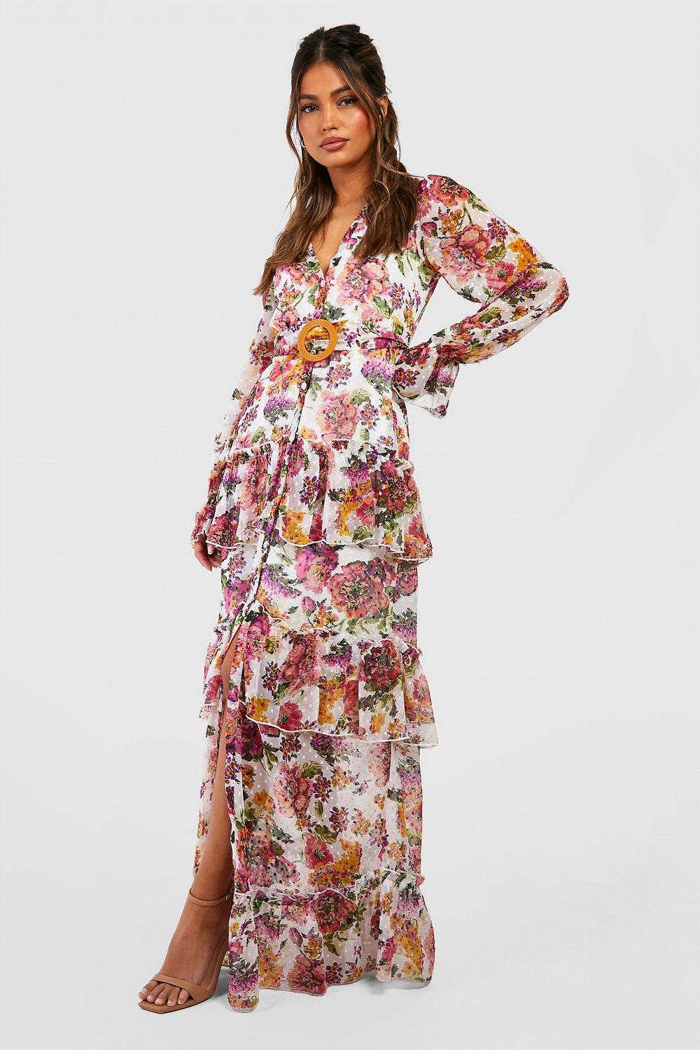 Boohoo chiffon outlet maxi dress