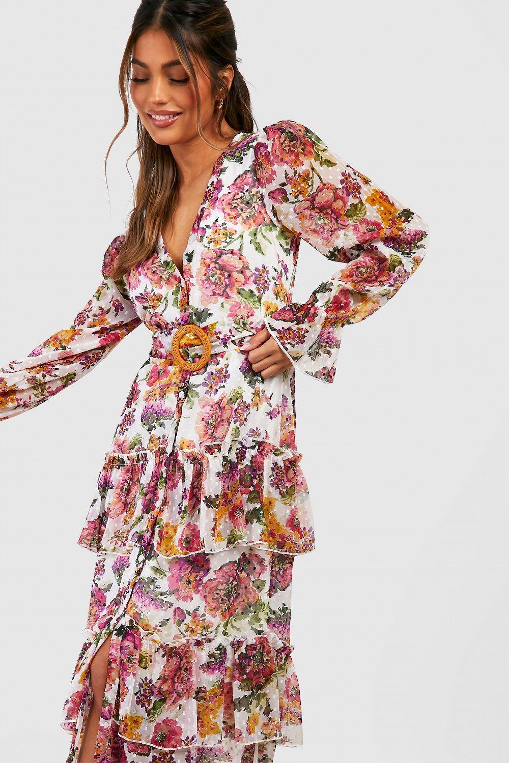 Floral Chiffon Maxi Dress