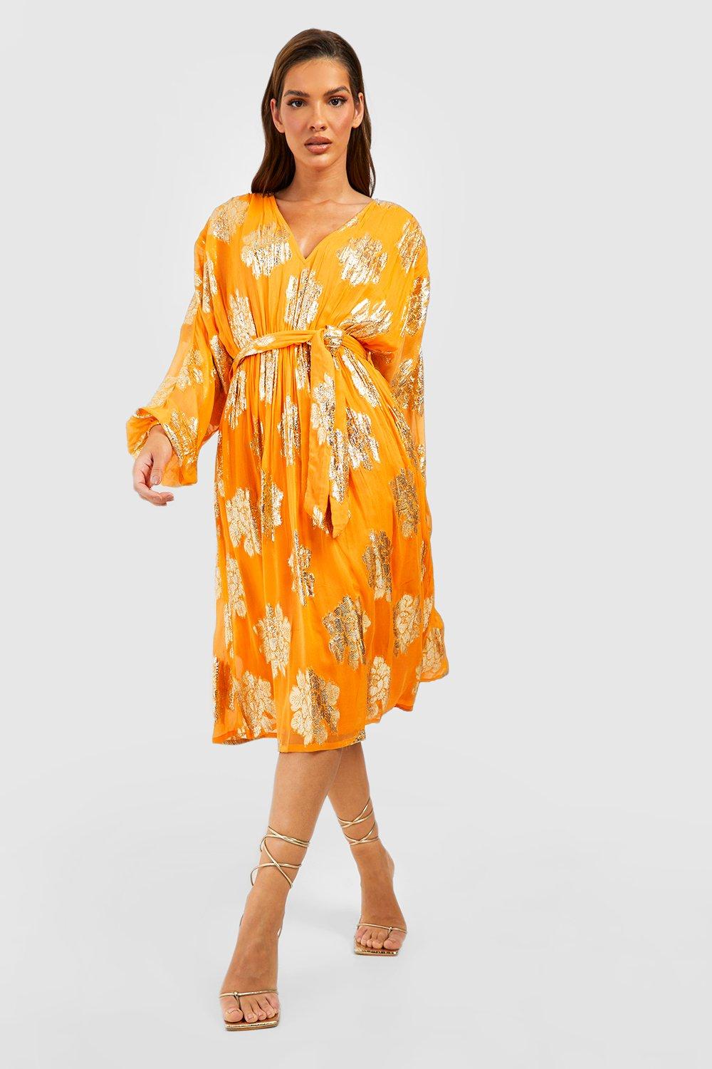 Boohoo hotsell gold dress