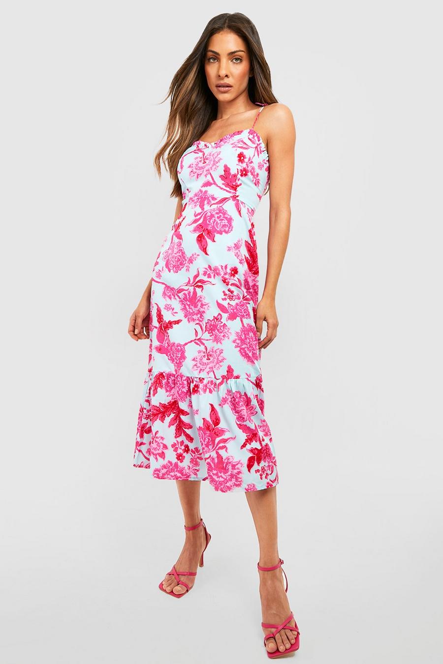Floral Strappy Midi Dress image number 1