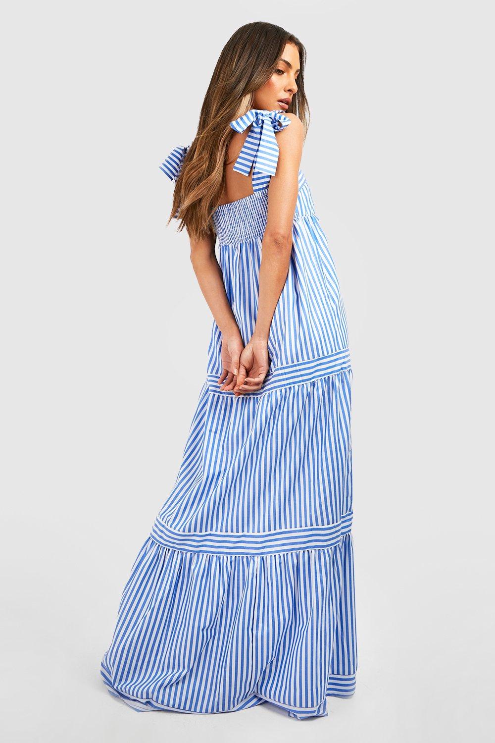 Striped tiered hotsell maxi dress