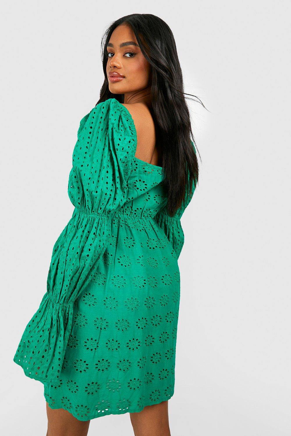 Green 2024 eyelet dress