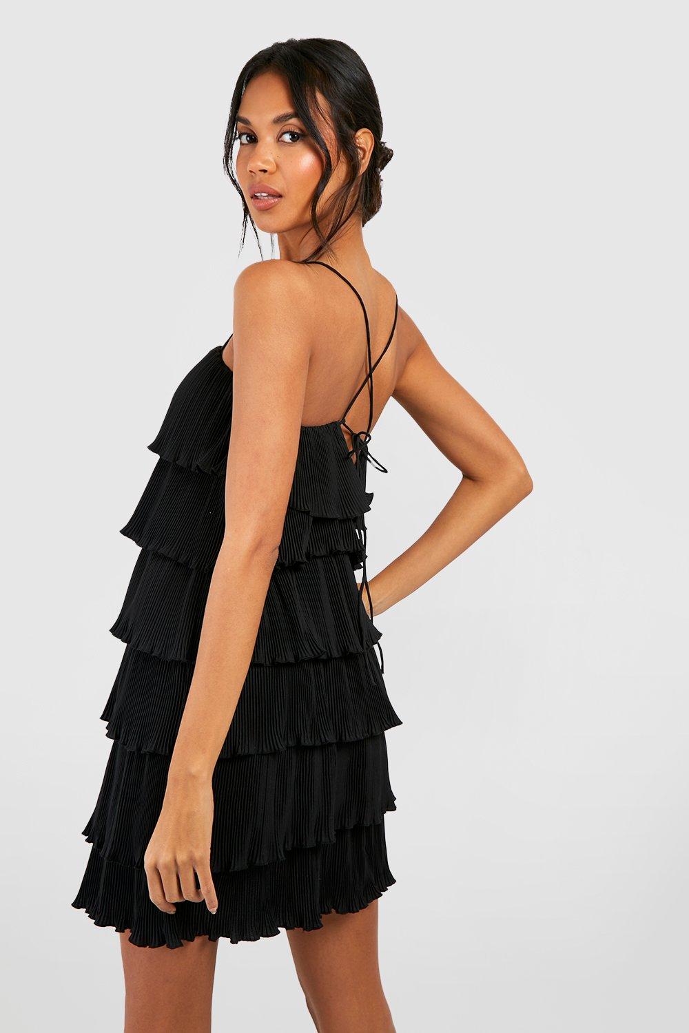 Black tiered sale mini dress